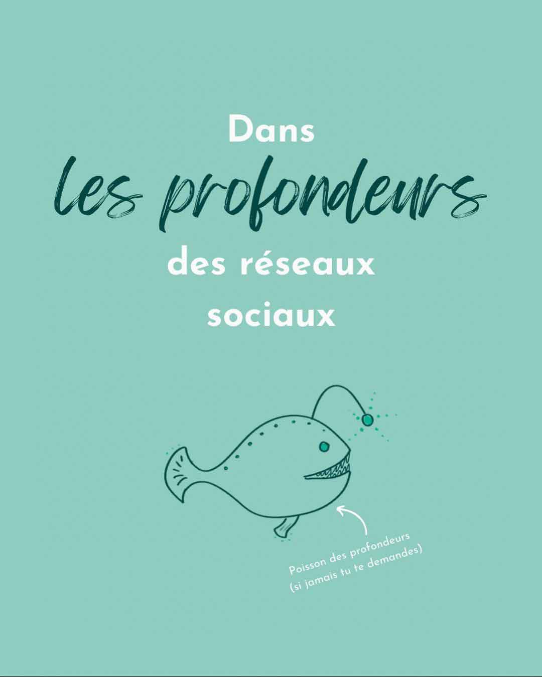 Visuel de l'Instagram d'Amandine intitulé Dans les profondeurs des réseaux sociaux.